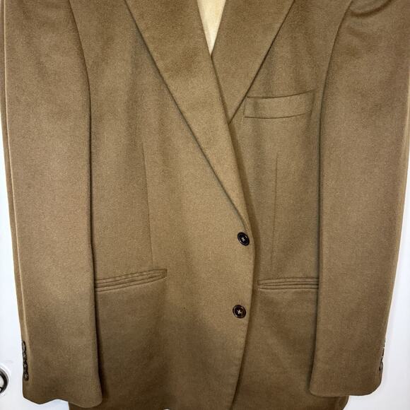 Sport Coat 100% Cashmere 44R Classic Haspel Brown Soft Two-Button Blazer Jacket - Picture 5 of 9